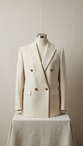 Ivory Wool Double-Breasted Blazer LYORE'S ERA